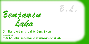 benjamin lako business card