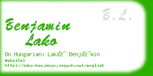 benjamin lako business card